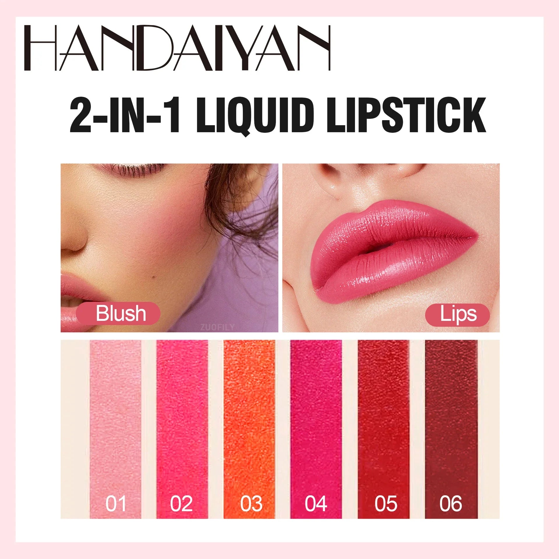 Fruit Juice Lip Tint Non-stick Cup Liquid Lipstick and Blush 2 In1 Waterproof Long Lasting Water Lip Stain Lips&cheek Makeup 1pc