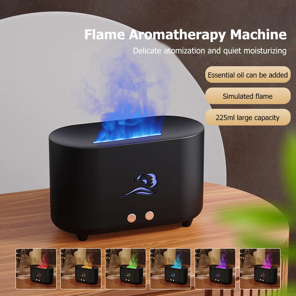 New Flame Air Humidifier 250ml Home Electric Ultrasonic Aroma Essential Oil Diffuser Salt Stone with 7 Color LED Mist Sprayer