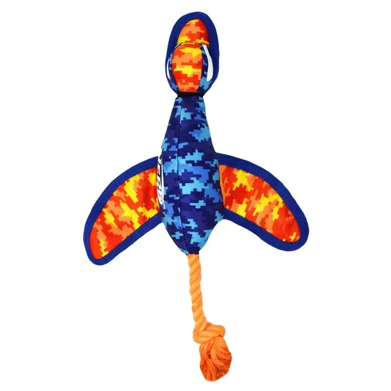 Nylon Digital Camo Crinkle Wing Duck Launching Fetch Dog Toy, Orange/Blue, 16.5 Dog crate topper Big dog chew toy Active gliding