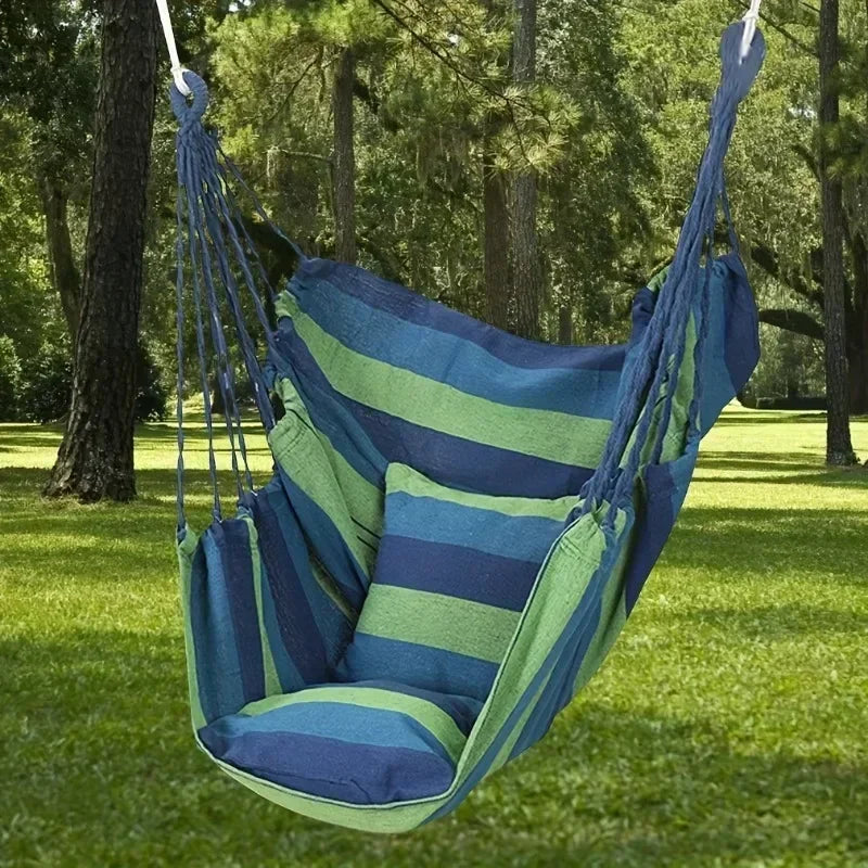 1pc Swing Rocking Chair(With Storage Bag Outdoor Hammock Chair Canvas Leisure Swing Chair No Pillow Or Cushion Dormitory Hammock