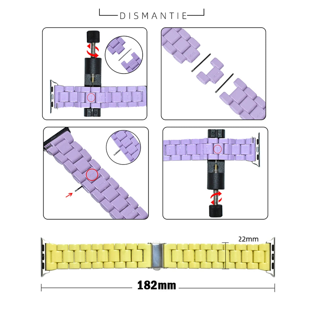 Link bracelet for apple watch band 44mm ultra 49mm 40mm 42mm 38mm removable strap iwatch series 8 7 6 5 4 3 Se 41mm/45mm