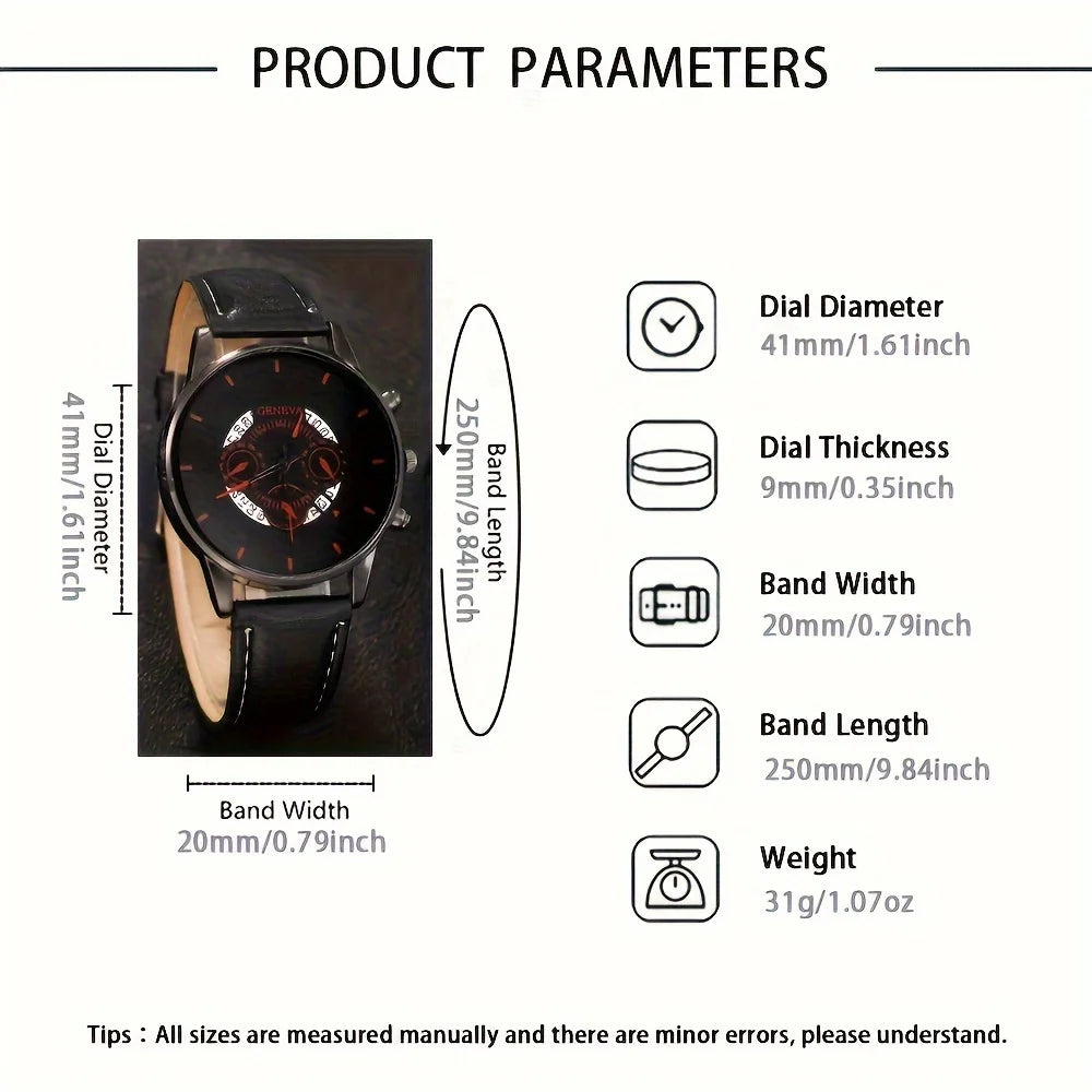 Fashion Men's Quartz Watch & Bracelet - Perfect For Daily Wear, Father's Day, Valentine's Day Gift