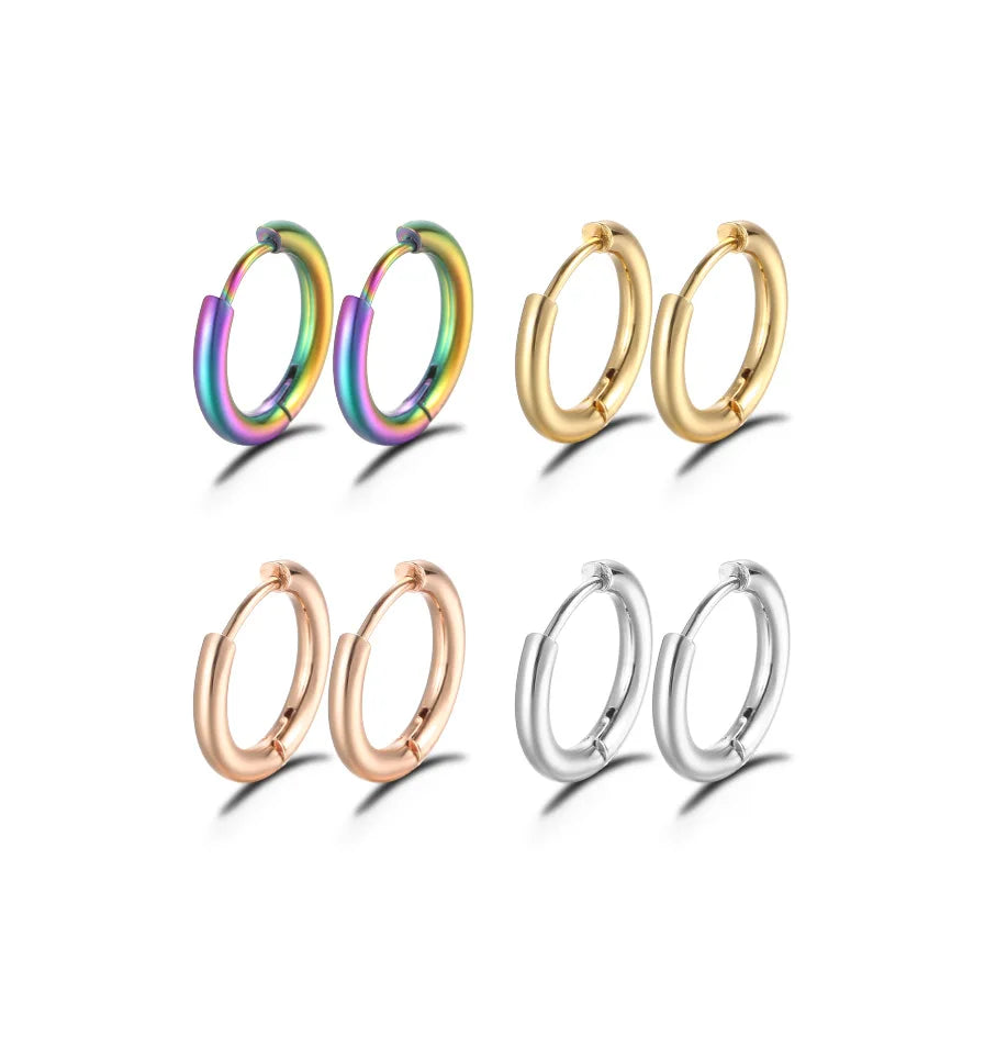 1Pairs/2Pcs Small Hoop Earrings Women Men Gold Silver Color Stainles Steel Round Circle Pendientes Mujer 2023 Anti-allergy