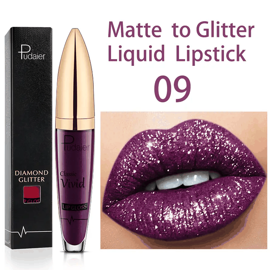 18 Colors Glitter Lip Gloss Waterproof Long Lasting Diamond Matte To Shimmer Metallic Liquid Lipstick Women Lips Makeup Cosmetic - RY MARKET PLACE