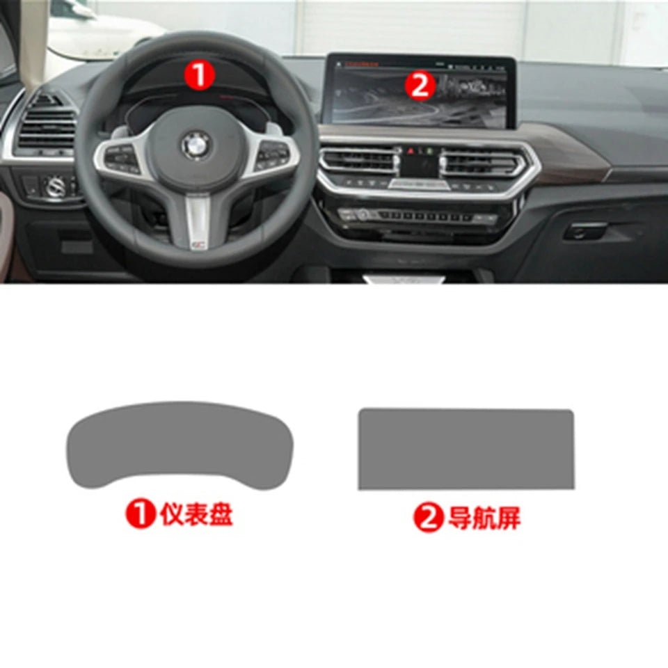 Anti-scratch Car Door Center Console Media Dashboard Navigation TPU Protector Film For BMW X3 X4 2022-2024 Car Accessories