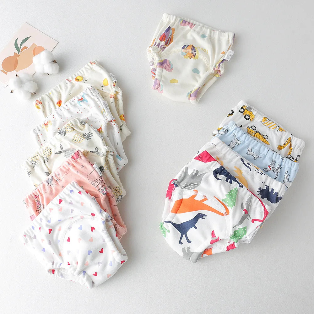 Baby Waterproof Reusable Training Pants Cute Cotton Baby Diaper Infant Shorts Nappies Panties Nappy Changing Underwear Cloth New