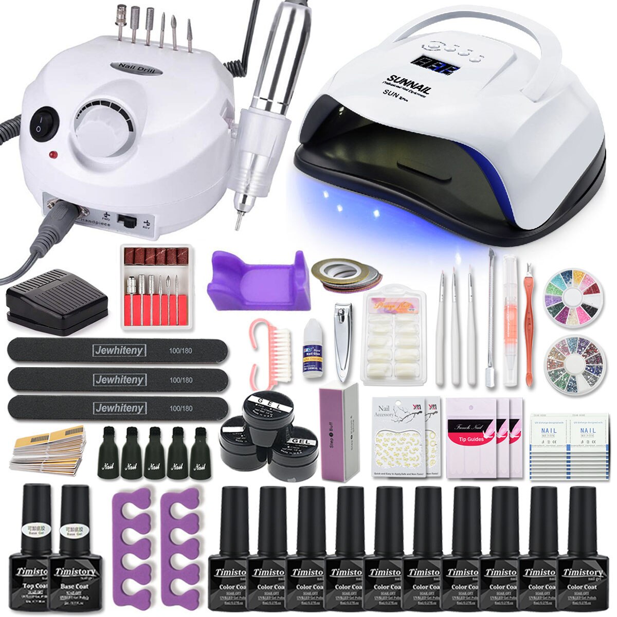 Manicure Set for Nail set 120/80/54W UV LED LAMP Gel nail polish Set Kit Electric Nail Drill Manicure Sets Nail Art Tools - RY MARKET PLACE