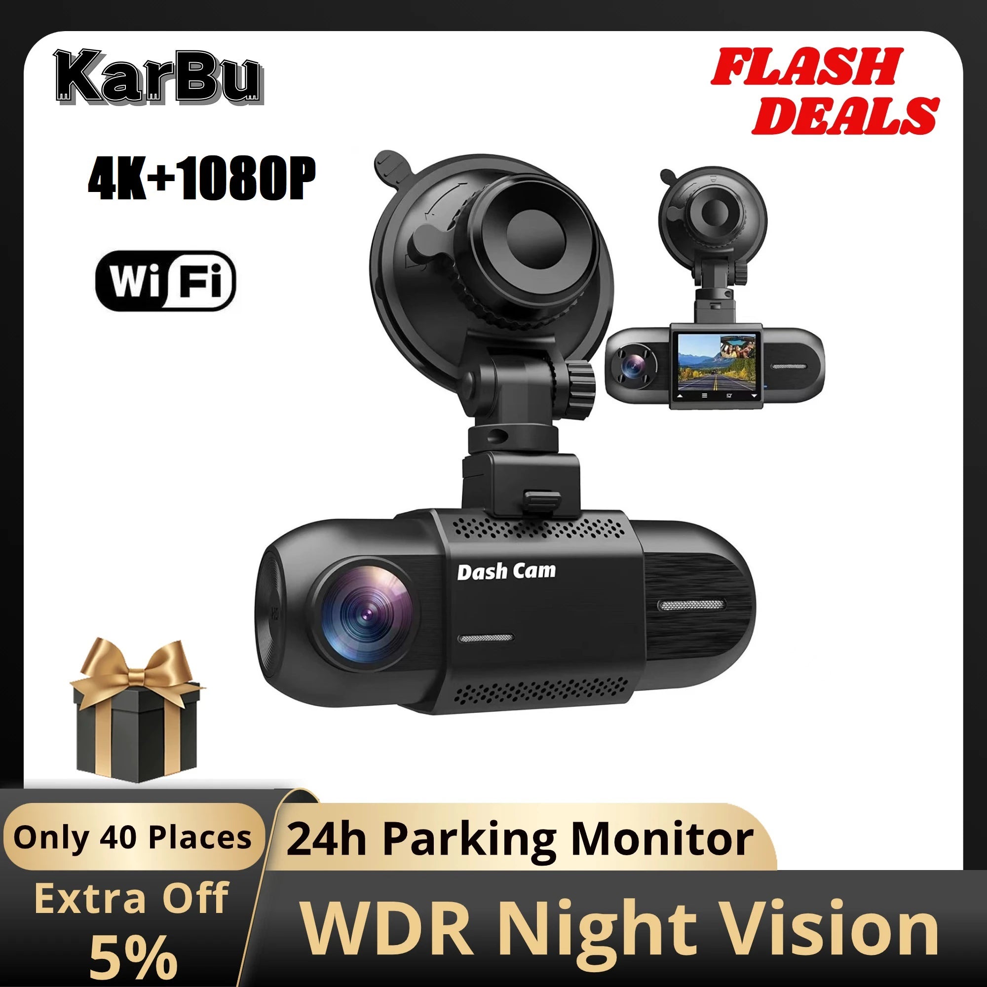 Dash Cam 4K Wifi Mini Camera for Car Dual Dvrs Video Registrator Dashcam 24h Parking Monitor Dvr Kamera Samochodowa Rejestrator