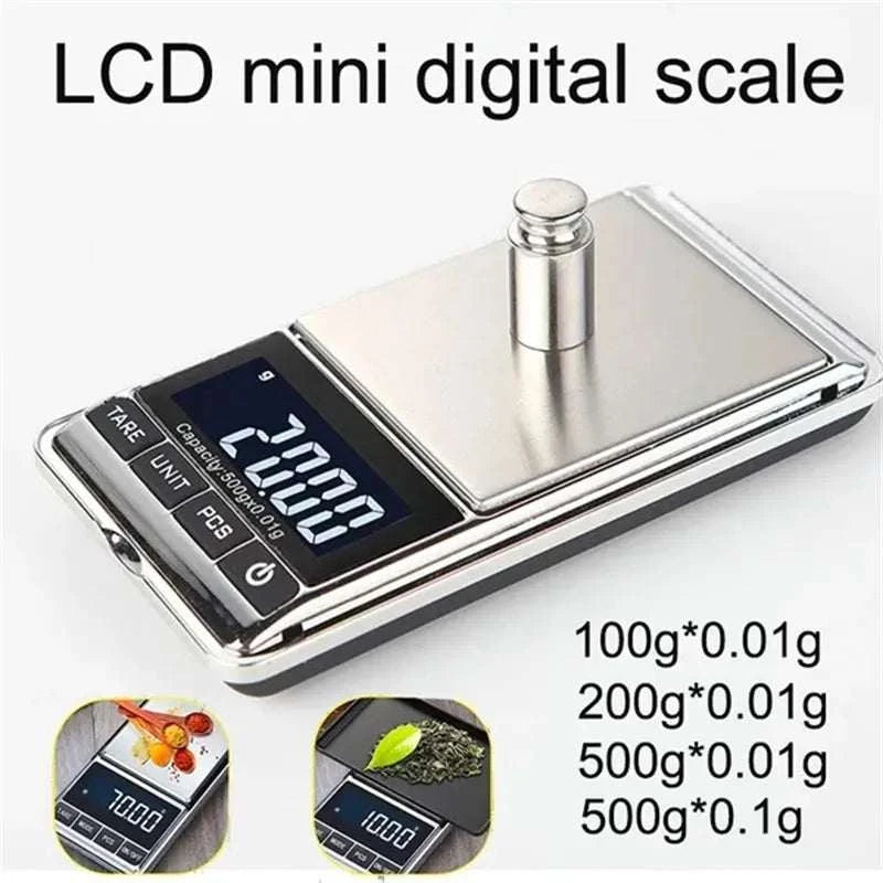 Mini Digital Scale 100/200/500g 0.01g High Accuracy LCD Backlight Electric Pocket Scale for Jewelry Gram Weight for Kitchen