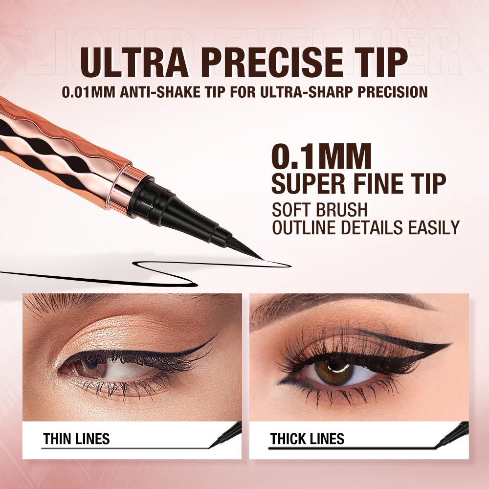 O.TWO.O Black Liquid Eyeliner Eye Make Up Super Waterproof Long Lasting Eye Liner Easy to Wear Eyes Makeup Cosmetics Tools