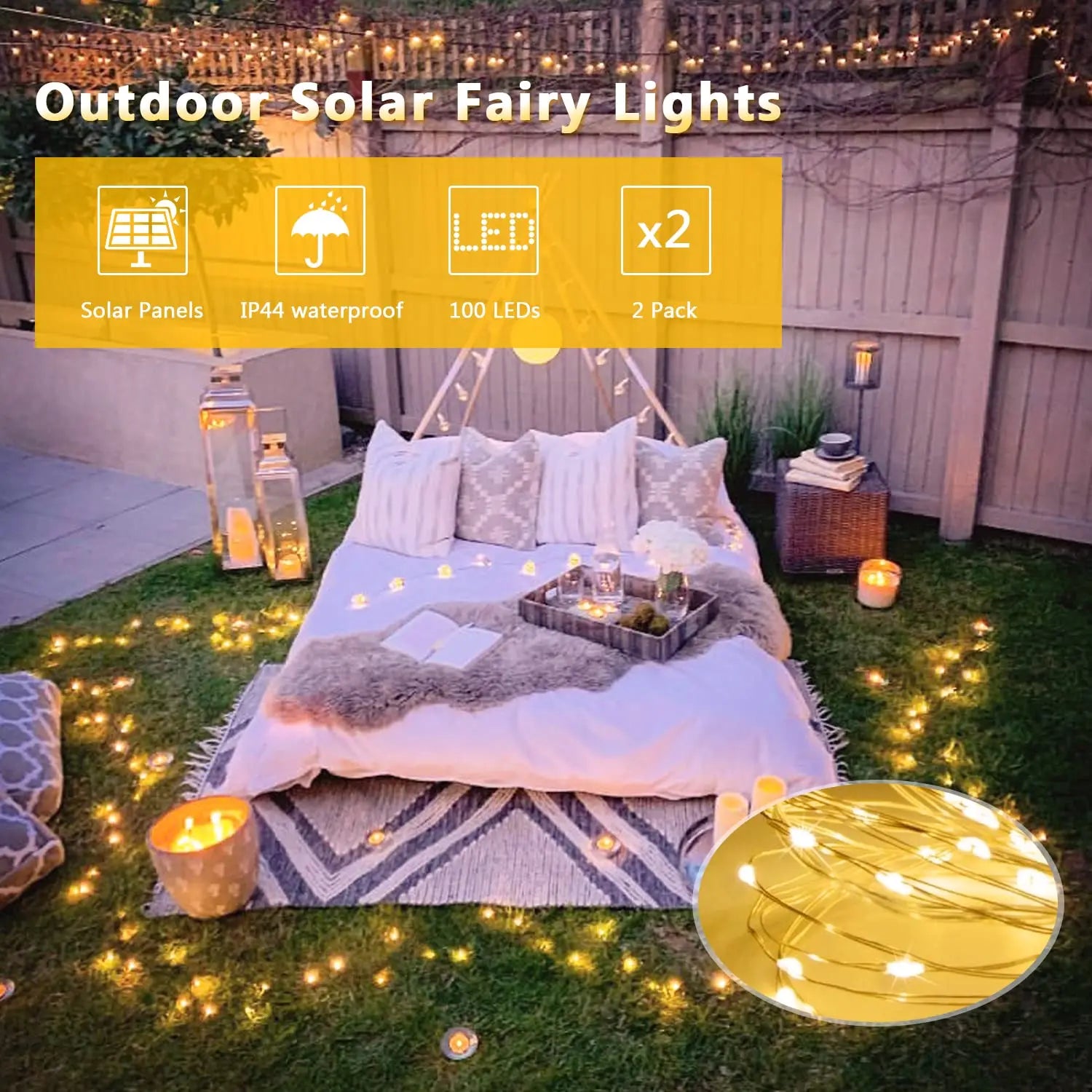 32m Solar Led Light Outdoor Festoon Led Lamp Solar Garden Outdoor Waterproof Fairy Camping Garland String Christmas Decoration