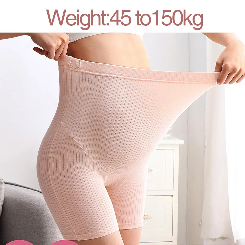 Plus Size Maternity Striped Tights High Elasticity Underwear Clothes For Fat Pregnant Women Pregnancy Breathable Safety Shorts