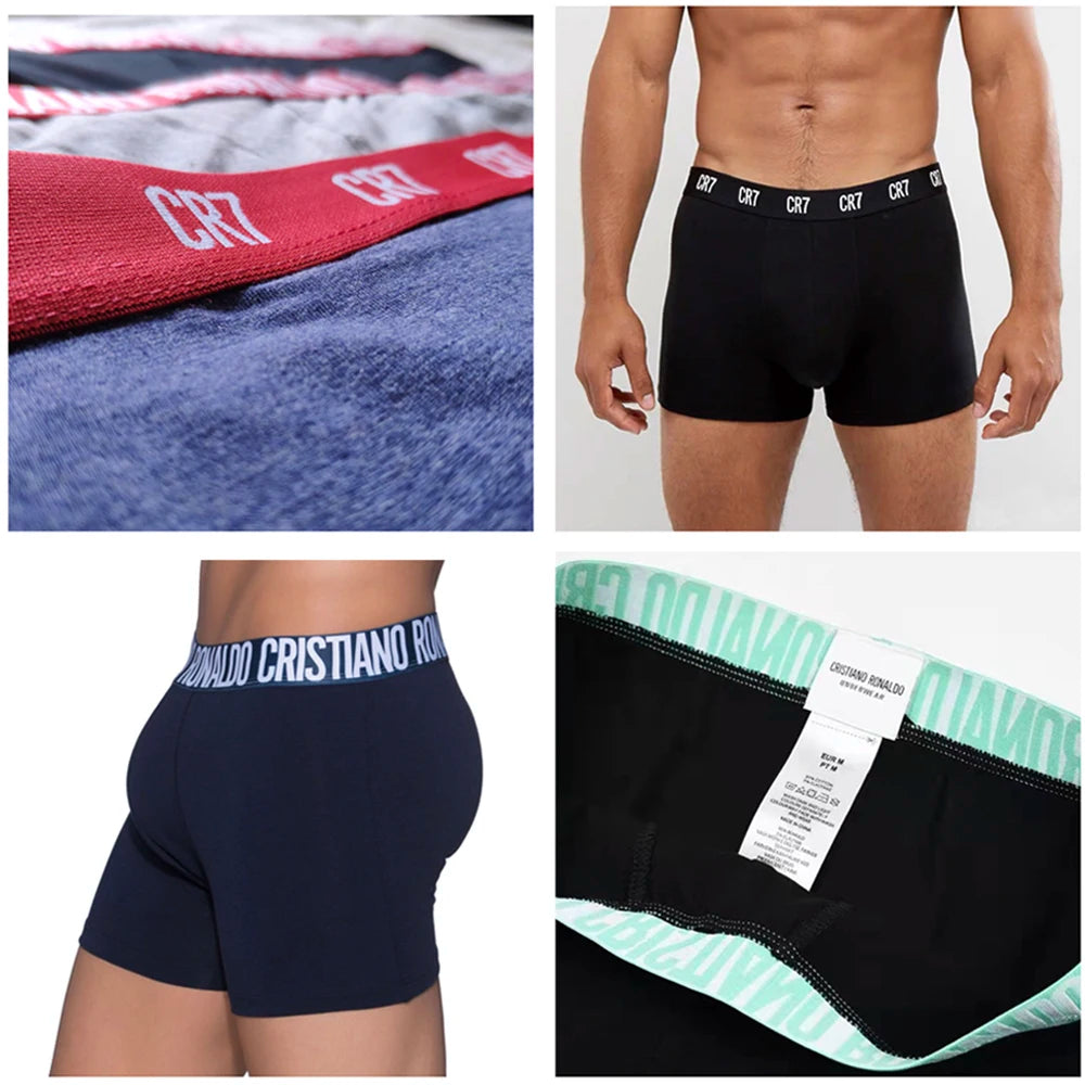 Men Underwear Boxer Briefs Pack Cotton Breathable Teenage Panties Cristiano Ronaldo Male Shorts Sports Underwear CR7 Trunks