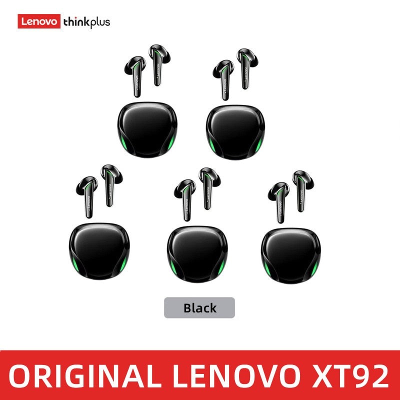 Lenovo XT92 TWS Gaming Earbuds Low Latency Bluetooth Earphones Stereo Wireless 5.1 Bluetooth Headphones Touch Control Headset - RY MARKET PLACE