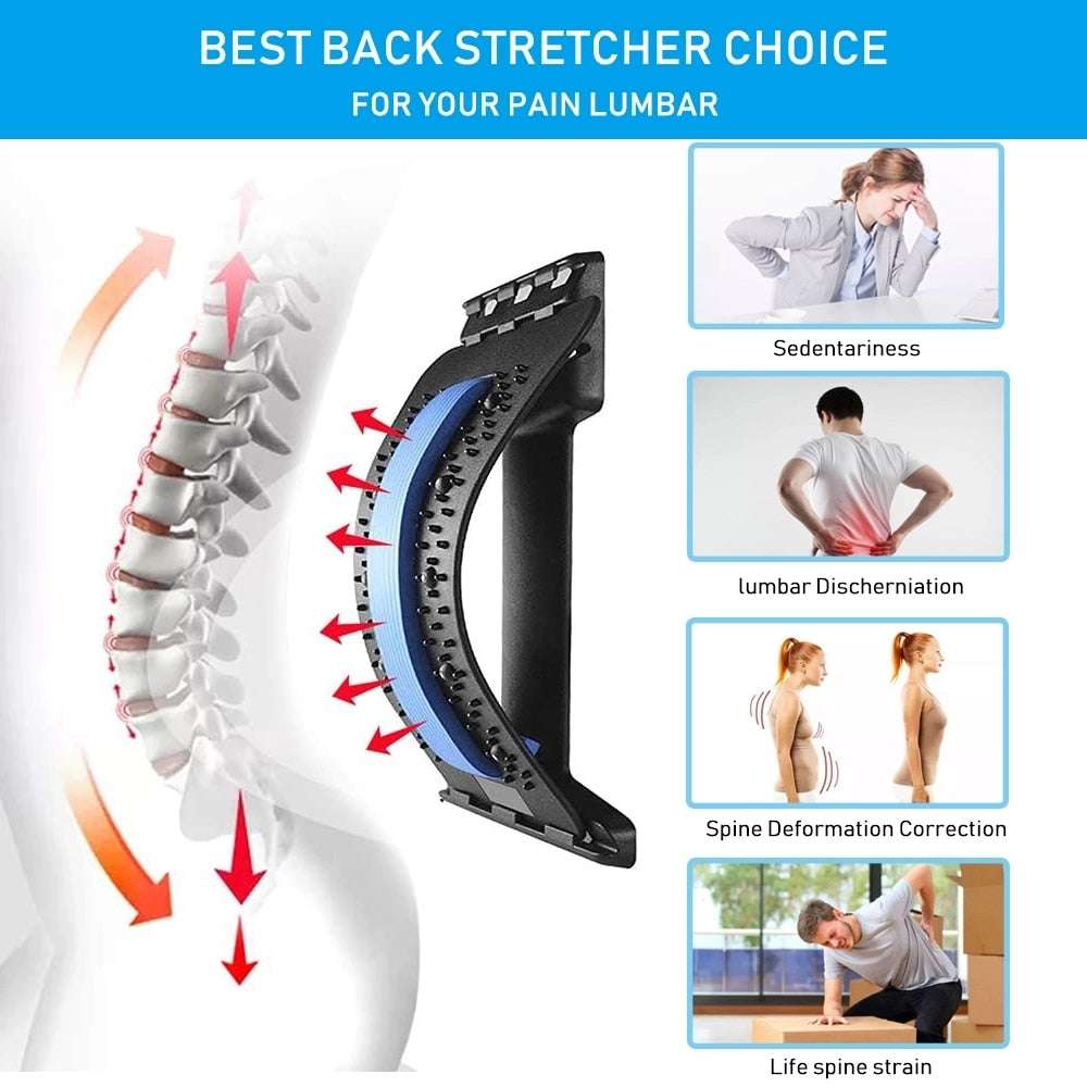 Magnetic Back Massage Muscle Relax Stretcher Posture Therapy Corrector Back Stretch Spine Stretcher Lumbar Support Pain Relief - RY MARKET PLACE