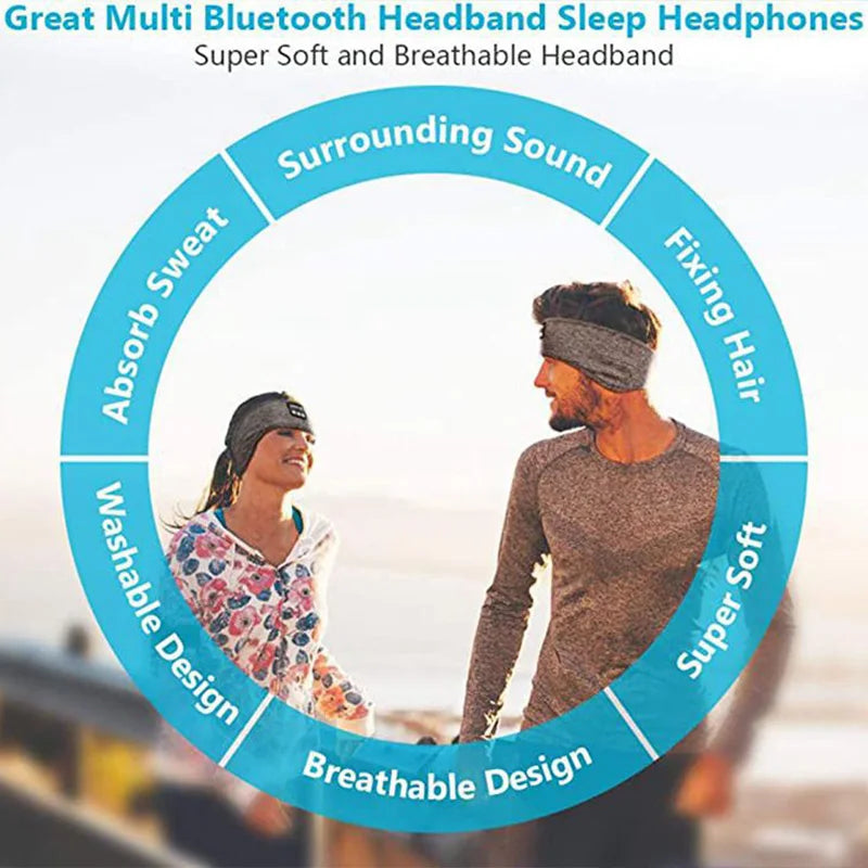 Bluetooth Wireless Headphones Sleep Eye Mask Headset Soft Elastic Comfortable Sports Headband Bluetooth Music Earphone