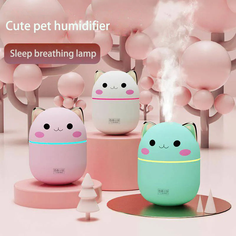 Cute Pet Air Humidifier Colorful Light Essential Oil Diffuser Aroma Diffuser Mist Maker Air Freshener For Car And Home