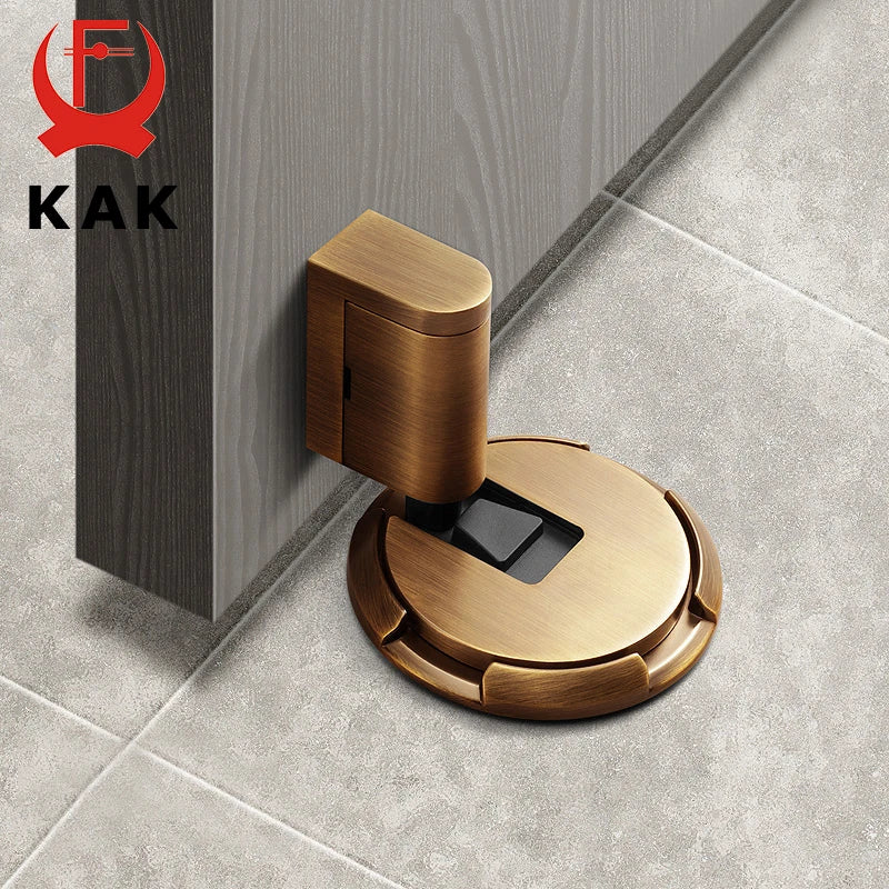 KAK Heavy Duty Magnetic Door Stopper Mechanical Door Stop Adjustable Door Holder Non-punch Sticker Furniture Door Hardware