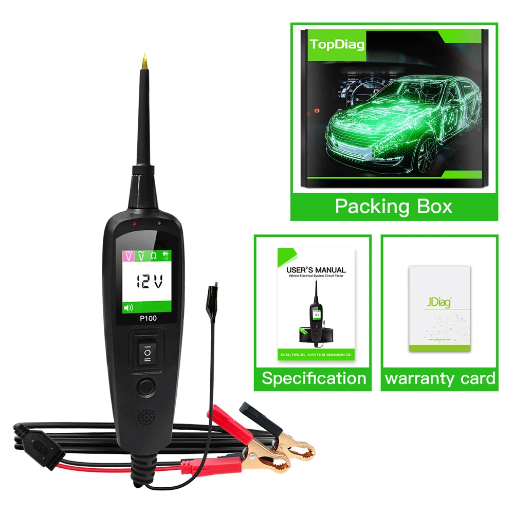 Automotive Circuit Tester Power Circuit Probe Kit Voltage/Resistant Testing 12/24V Over-Load/Short Circuit Car Diagnostic Tool