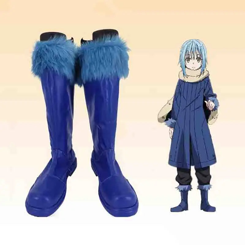 Anime That Time I Got Reincarnated as a Slime Rimuru Tempest Cosplay Shoes Blue Leather Boots Halloween Party Costumes Accessory