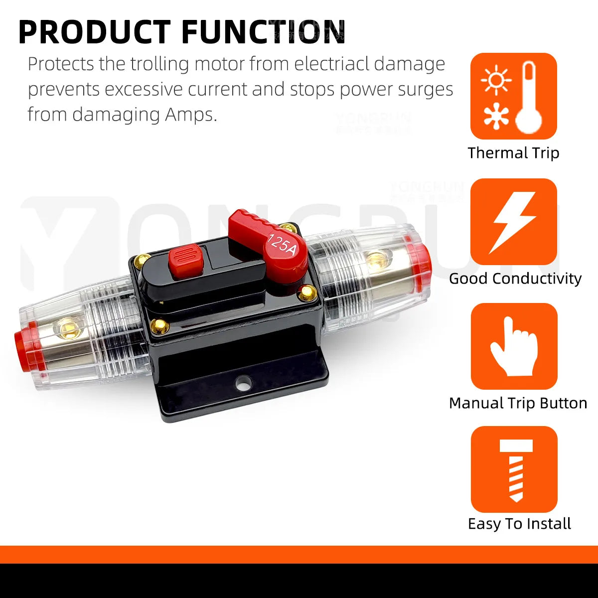 20A to 150A Circuit Breaker with Manual Reset for Car Audio System Waterproof Marine Circuit Breaker Reset Fuse 12V48V DC