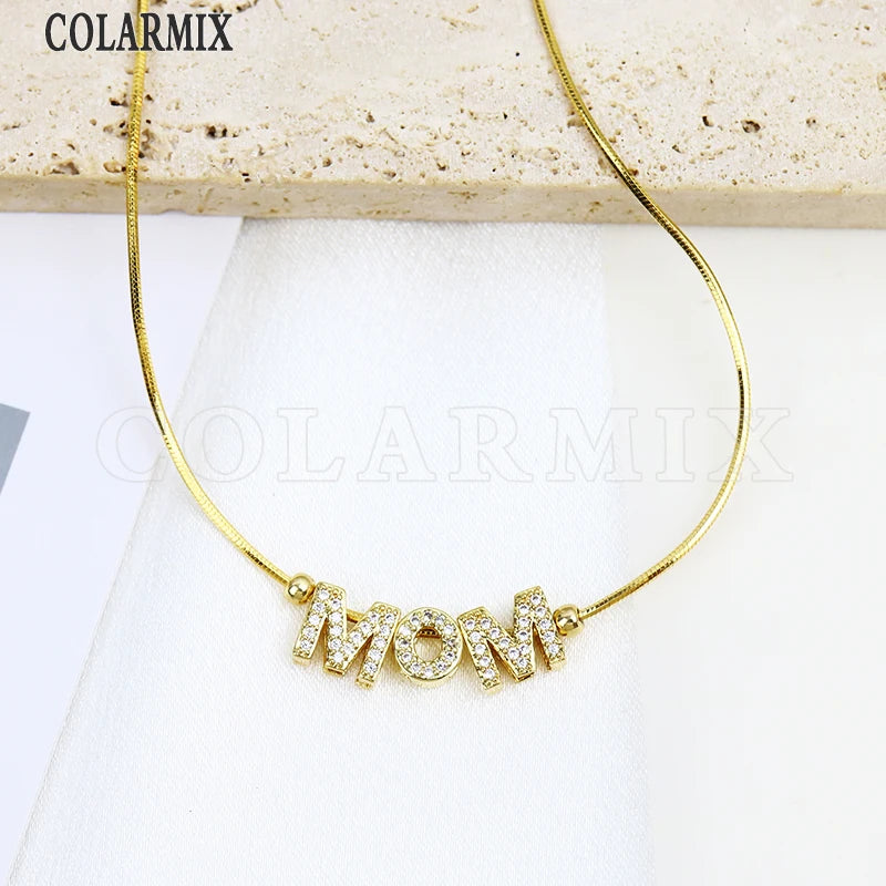 10 pieces mama necklace adjustable snake chain choker mothers days gift
