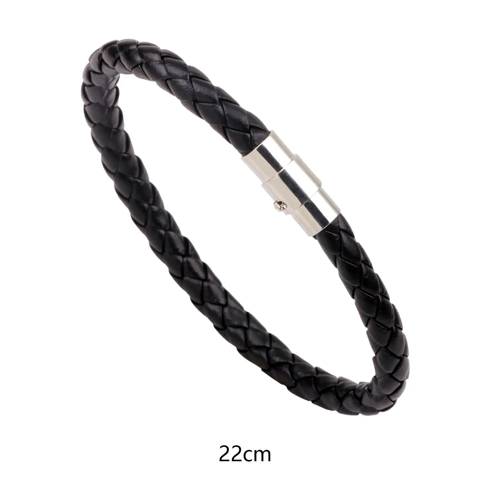 Leather Bracelet for Men Women Wrist Cuff Bangle PU Leather Wristband for Parties Mother's Day Birthday Gift Father's Day Dating