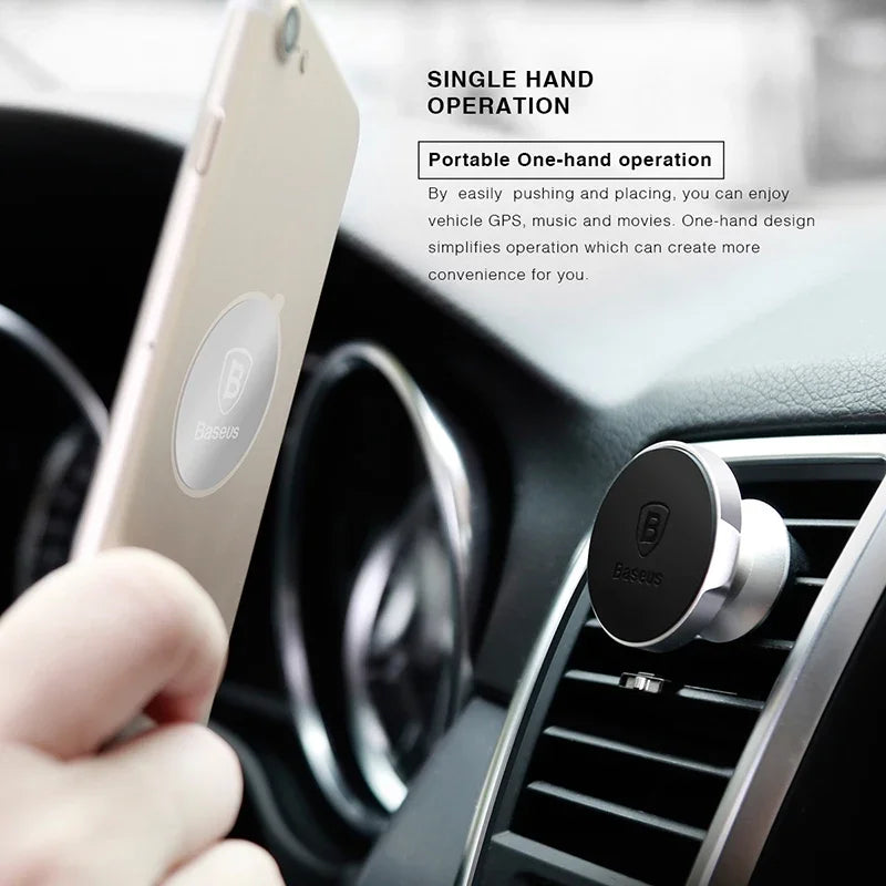 Baseus Car Phone Holder For iPhone Samsung Xiaomi 360 Degree Magnetic Phone Holder Air Vent Mount Car Cell Phone Holder Stand