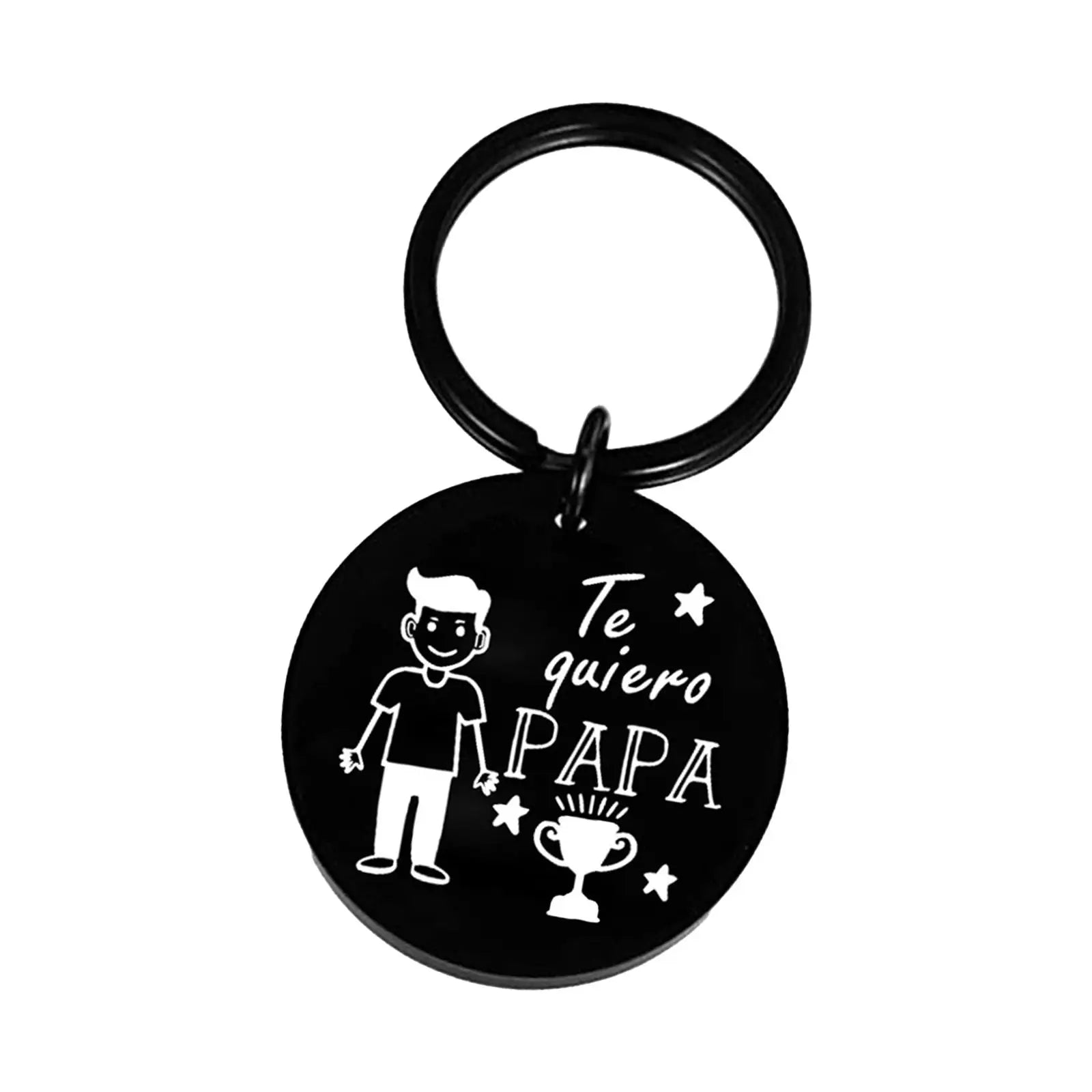 Papa Keychain Stainless Steel Birthday Gift TE Quiero Papa Father's Day Gift