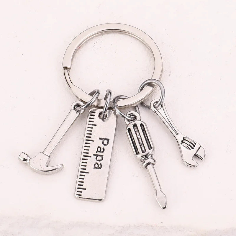 Creative Hammers Wrench Screwdriver Keychain DIY Metal Keyring Bag Pendant Car Key Holder Accessories For Men Father's Day Gifts