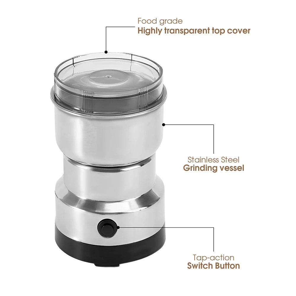 Multipurpose Electric Coffee Bean Grinding Tool Stainless Steel Milling Machine for Seeds Spices Herbs Nuts Coffee Grinder