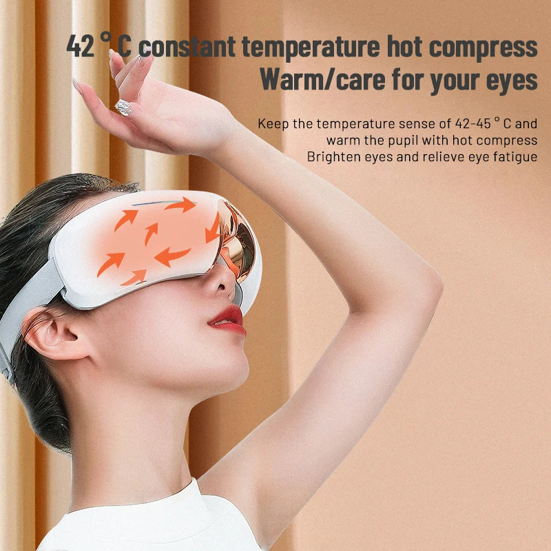 New Intelligent Folding Eye Massager Bluetooth Hot Compress Eye Protector Rechargeable Eye Massager Air Pressure Eye Protector