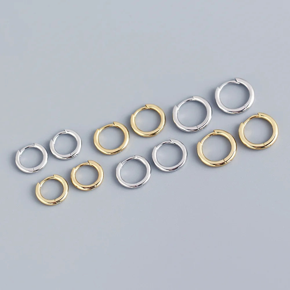 2PCS Tiny Stainless Steel Huggie Small Hoop Earrings For Women Round Circle Punk Unisex Rock Earring Cartilage Piercing Jewelry