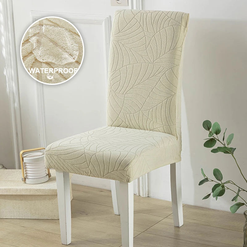 1/2/4/6 PCS Waterproof Jacquard Chair Cover Stretch Dining Chair Slipcover For Kitchen Hotel Wedding Banquet Office Anti Dirty