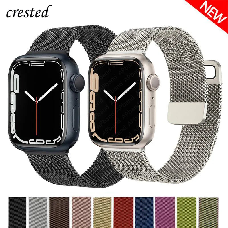 Milanese Loop For Apple Watch Band 44mm 40mm 45mm 41mm 38mm 42mm 49mm 45 mm belt bracelet iWatch series 7 se 3 5 6 Ultra 8 Strap