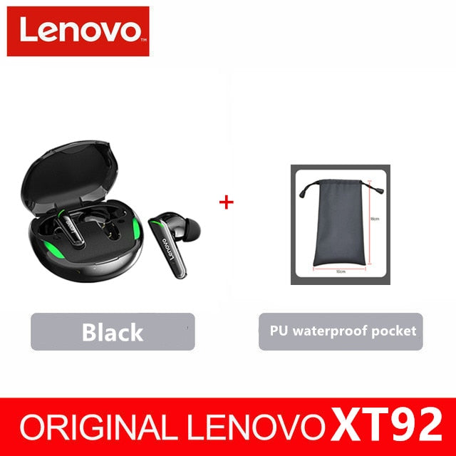 Lenovo XT92 TWS Gaming Earbuds Low Latency Bluetooth Earphones Stereo Wireless 5.1 Bluetooth Headphones Touch Control Headset - RY MARKET PLACE