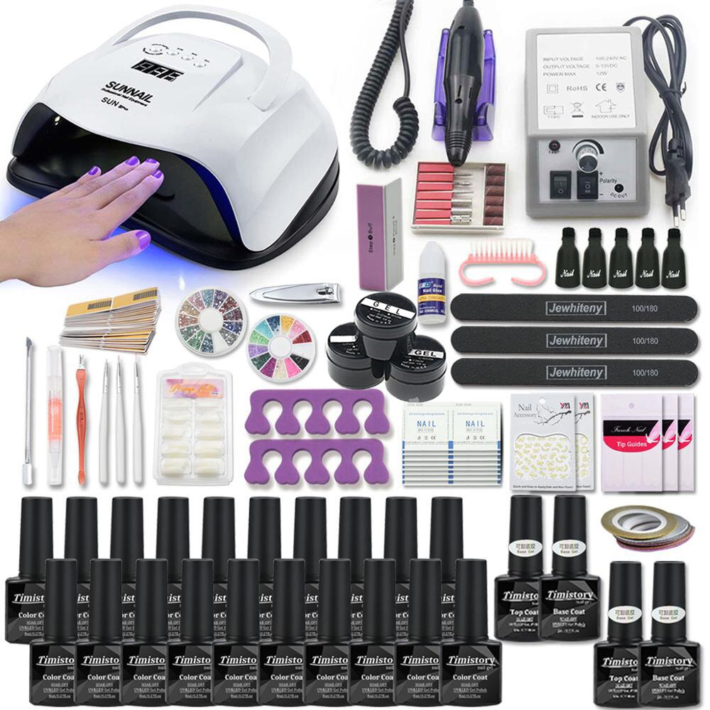 Manicure Set for Nail set 120/80/54W UV LED LAMP Gel nail polish Set Kit Electric Nail Drill Manicure Sets Nail Art Tools - RY MARKET PLACE