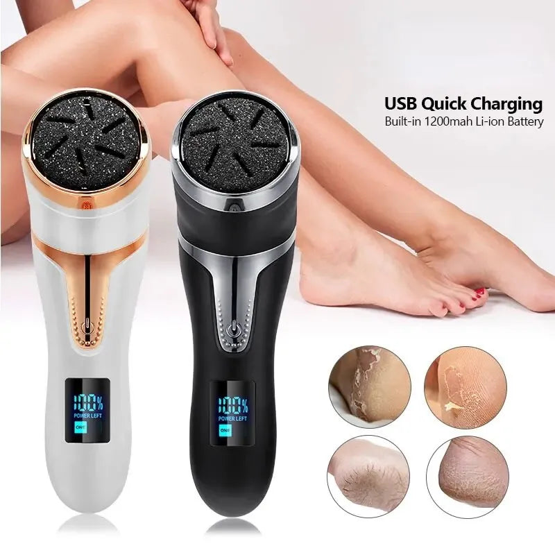 Professional Electric Callus Remover For Feet - Rechargeable Foot Care Kit With 3 Heads, Dander Vacuum Cleaner, LCD Display