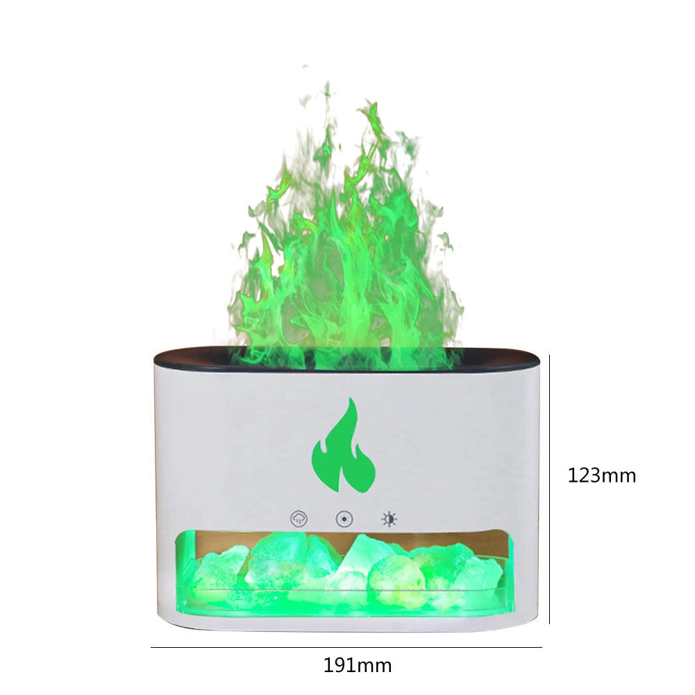 New Flame Air Humidifier 250ml Home Electric Ultrasonic Aroma Essential Oil Diffuser Salt Stone with 7 Color LED Mist Sprayer