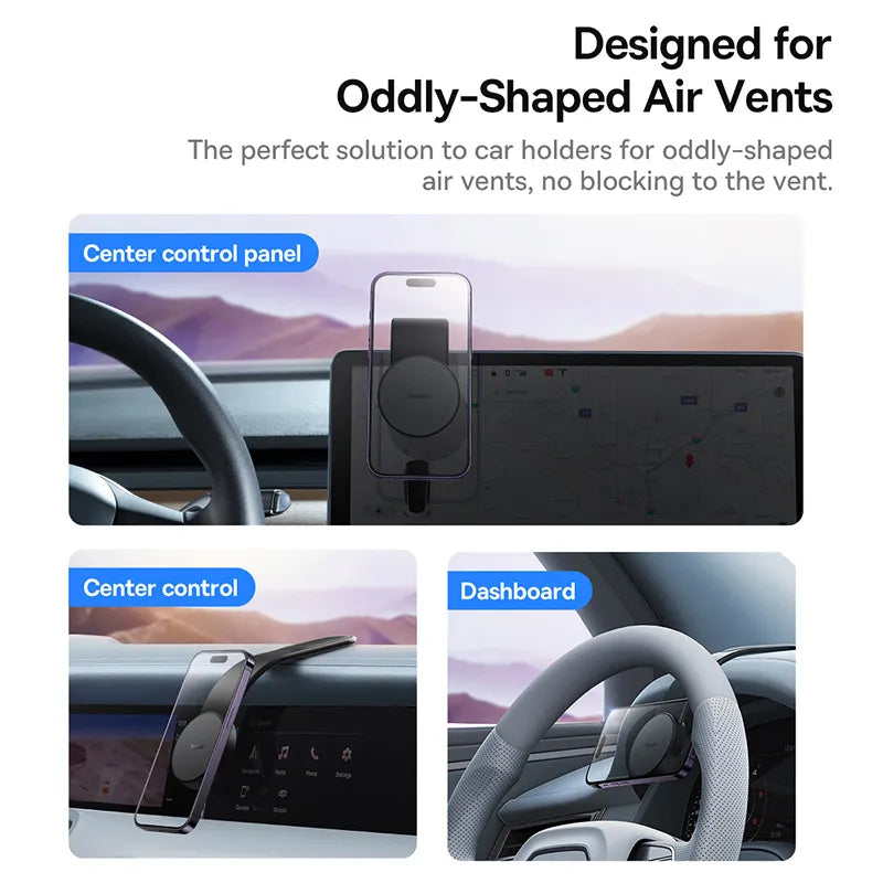 Baseus Magnetic Car Mobile Phone iPhone Holder Easy Paste Mount Stand Phone Holder for iPhone 12 13 14 Dashborad Center Console