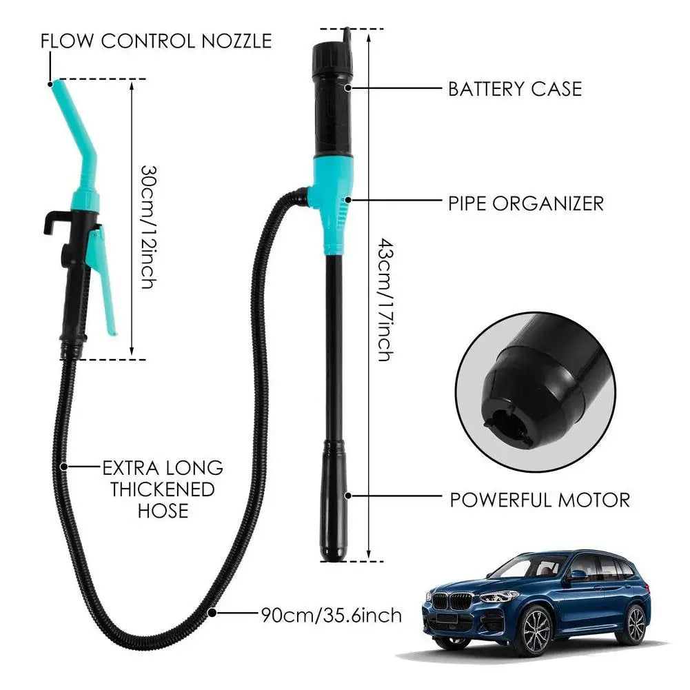 Battery Powered Fuel Transfer Pump Car Gas Oil Pump With Flow Control Nozzle Liquid Gasoline Tuning Fuel Gasoline Pump