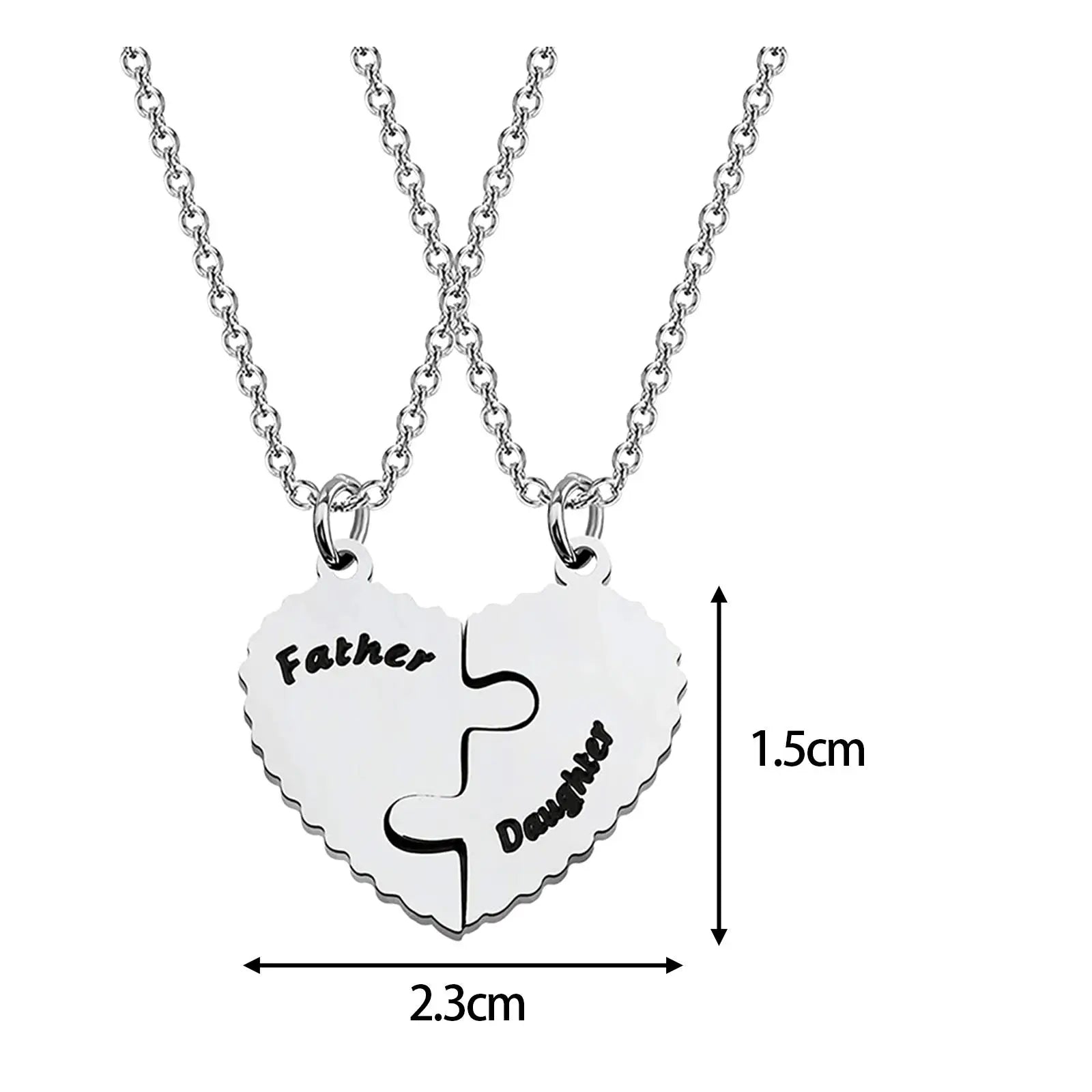 Parent Child Necklace for Mom/father Birthday Gift Stainless Steel Trendy Matching Heart Necklace Father's Day/mother's Day Gift