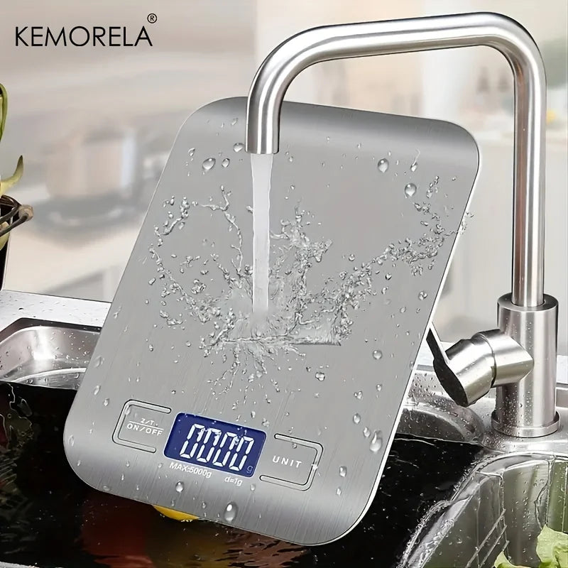 10/5Kg 1g Kitchen Scale digital Stainless Steel Weighing Scale Food Diet Postal Balance Measuring LCD Electronic Scales