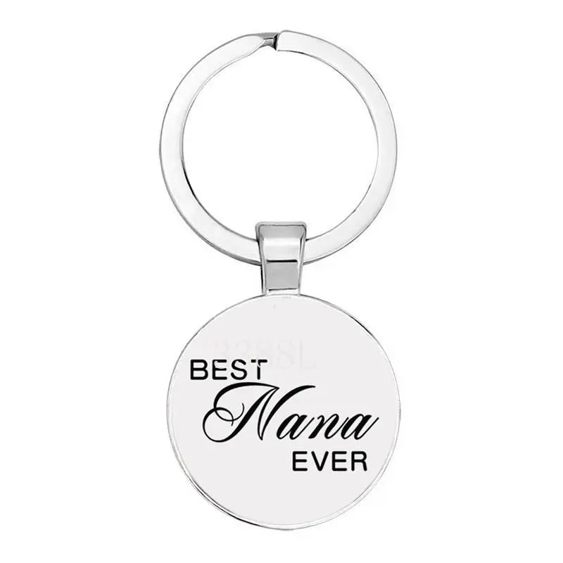 New Father's Day and Mother's Day Theme Keychain Popular Jewelry Glass Pendant Alloy Father, Mother, Sisters, Grandparents