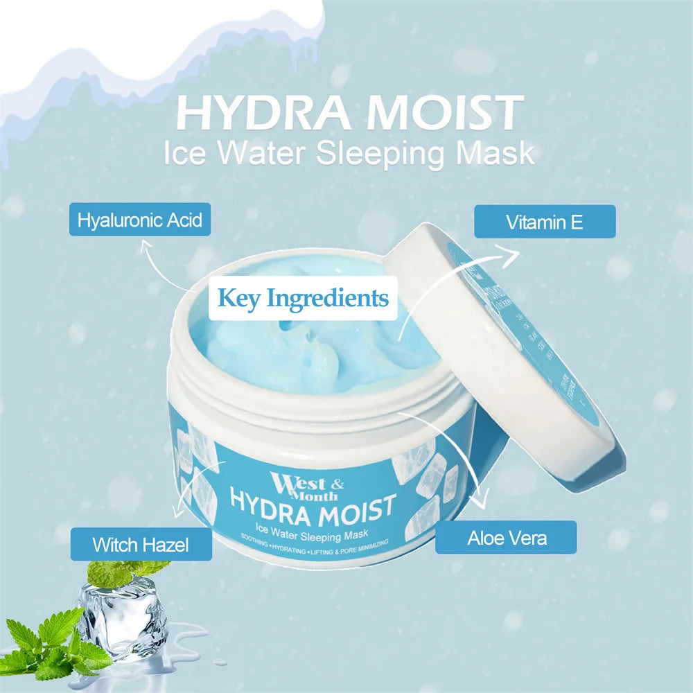 Hydra Moist Ice Water Sleeping Mask Whitening Moisturizing Mask Night Repair First Aid Facial Mask Sleep Mask Skin Care Product