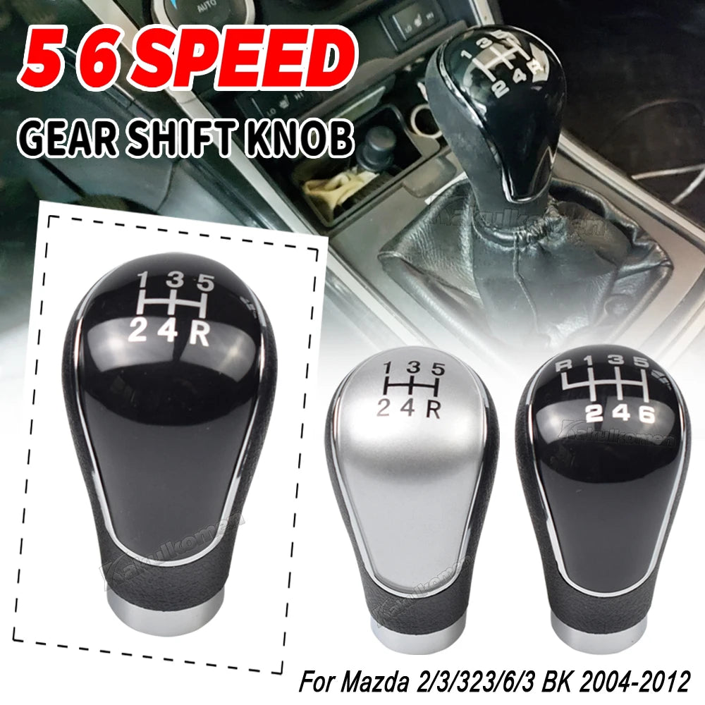 For Mazda 2/3/323/6/3 BK 2004 - 2012 Car 5/6 Speed Manual Transmission Gear Shift Handle New ABS Shift Lever Gear Shift Knob