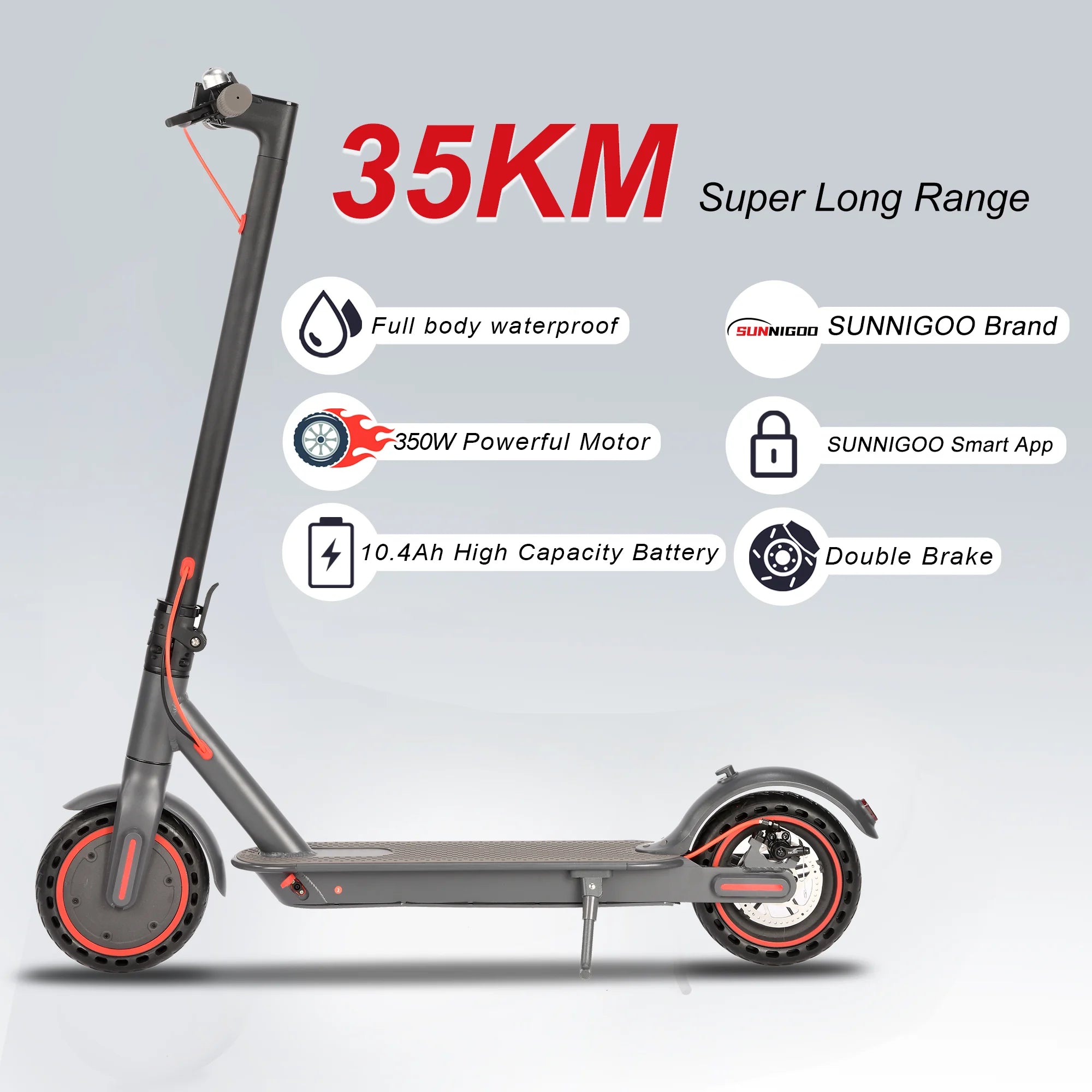 Electric Scooter, 8.5" Pneumatic Tire,N7pro Max 12 Mile and 15.5Mph Speed, EABS and Rear Disk Brake,foldable，Strong waterproof