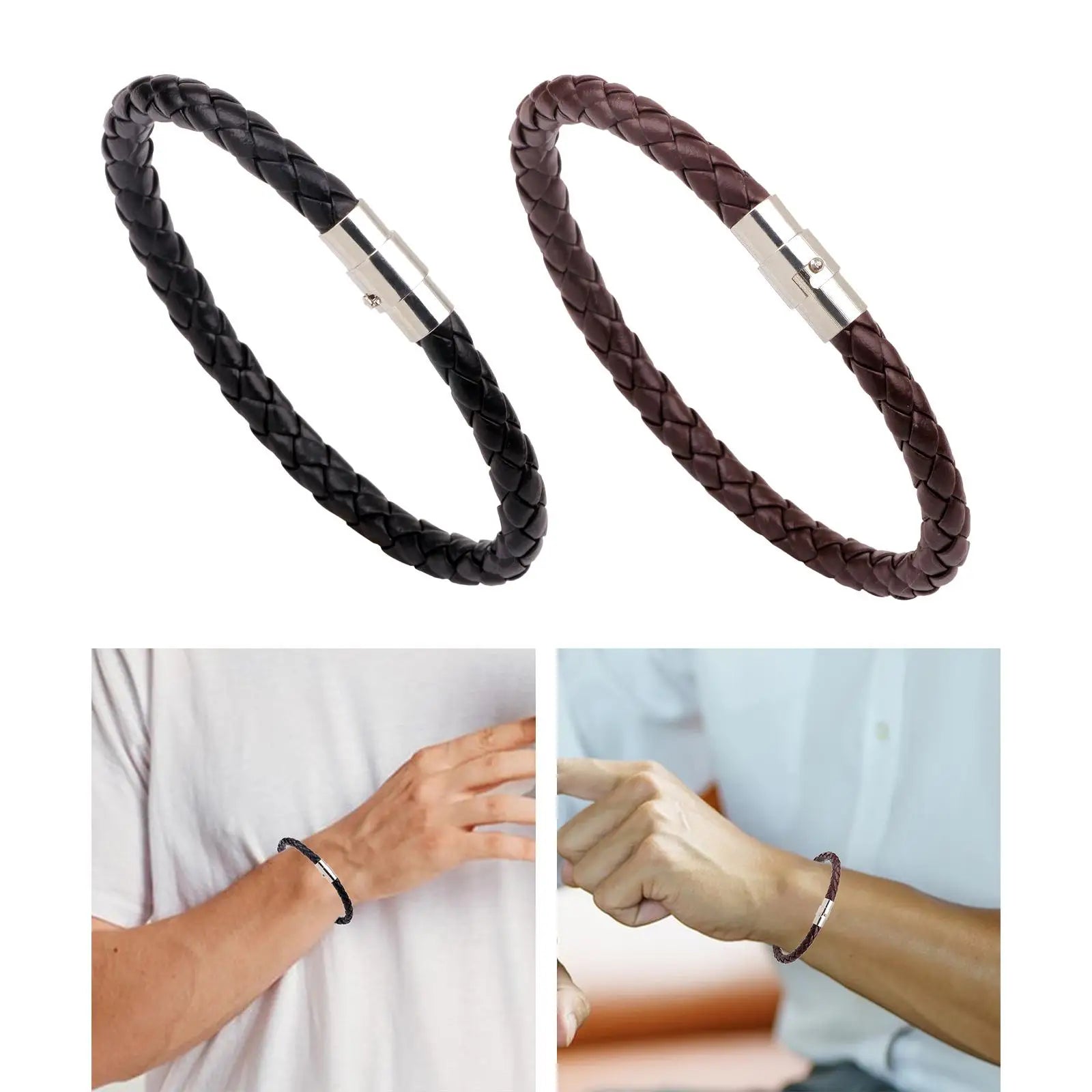 Leather Bracelet for Men Women Stylish Women Men PU Leather Wristband for Mother's Day Shopping Father's Day Holidays Street