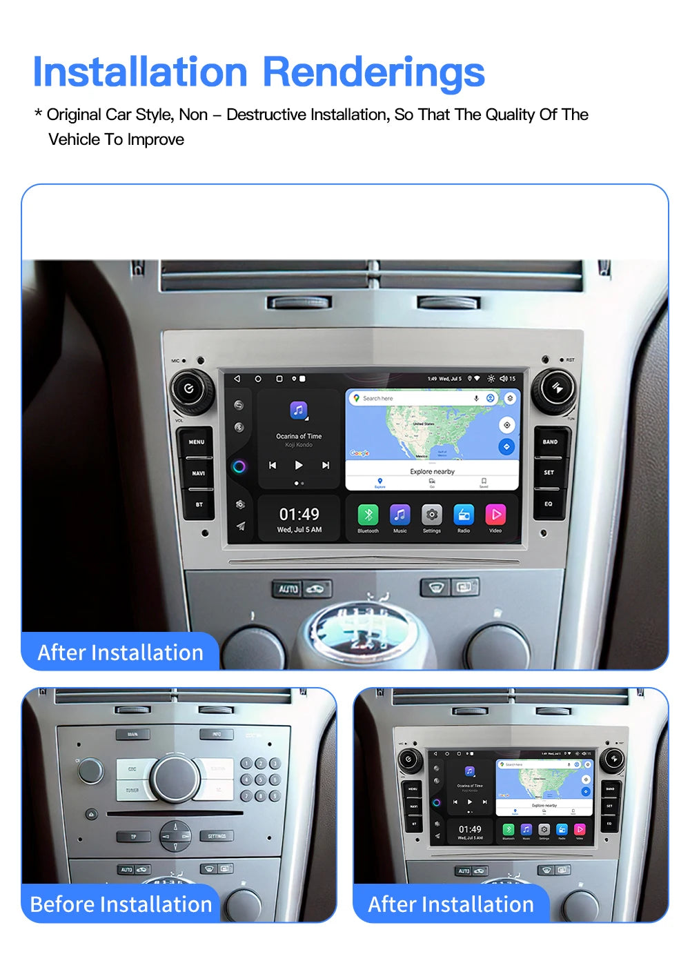 Kapud 7'' Android 12 Carplay AUTO For Opel Astra Stereo Antara Zafira Corsa Combo Vectra Car Radio Multimedia Video Player GPS