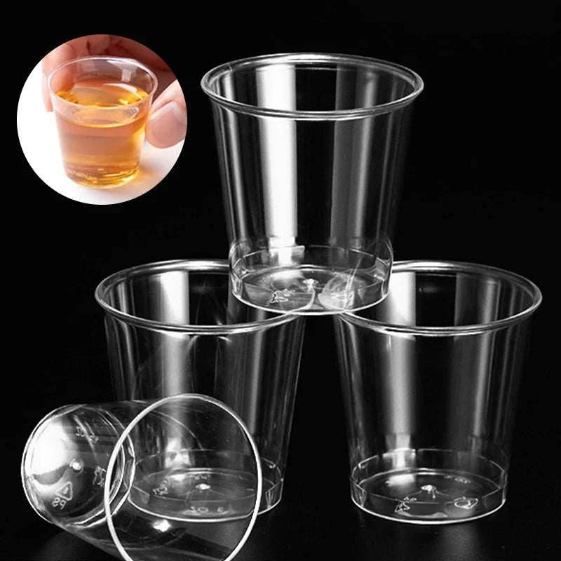 50PCS Mini Clear Plastic Disposable Party Shot Glasses